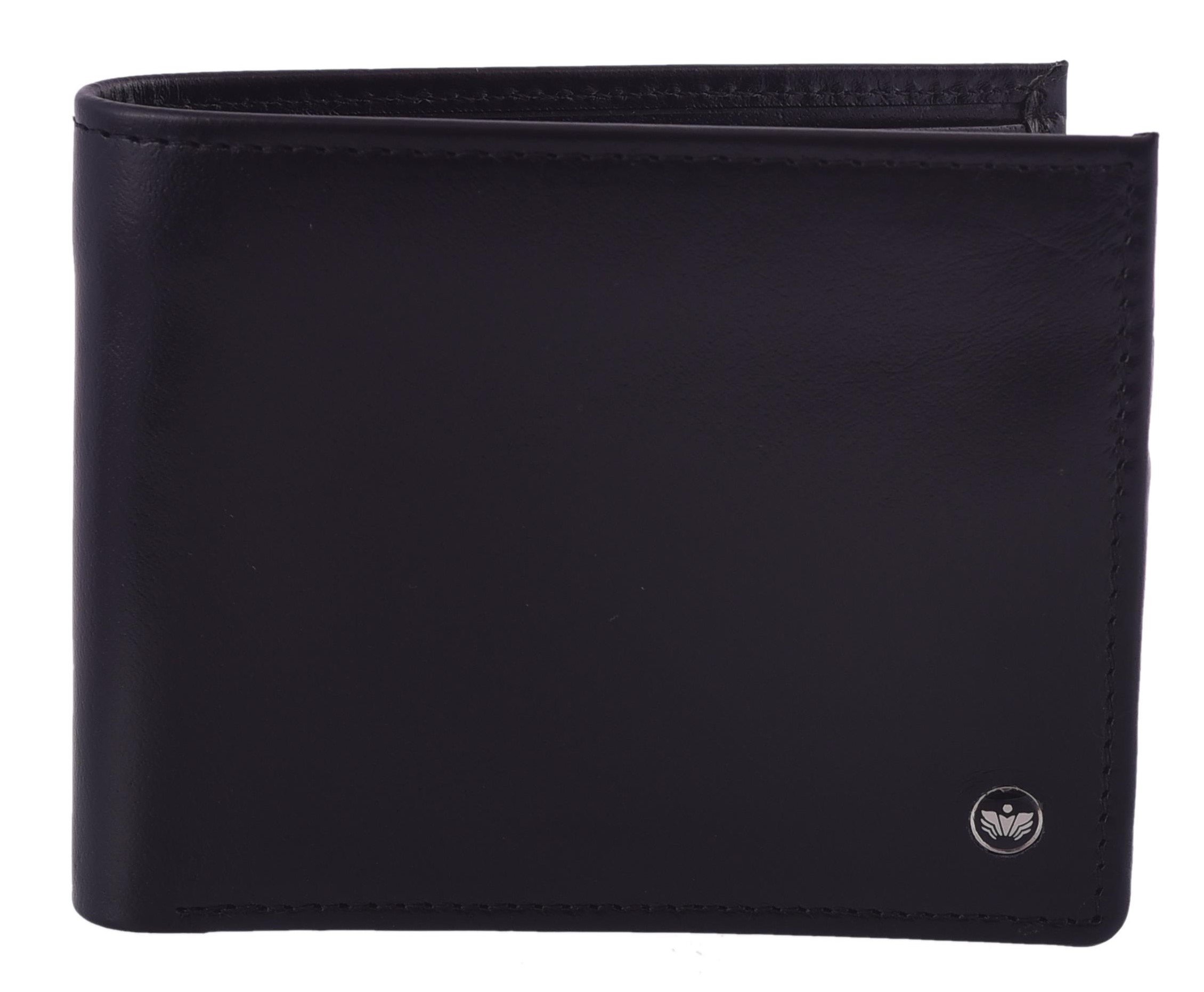 Black Shiny Solid Leather Wallet